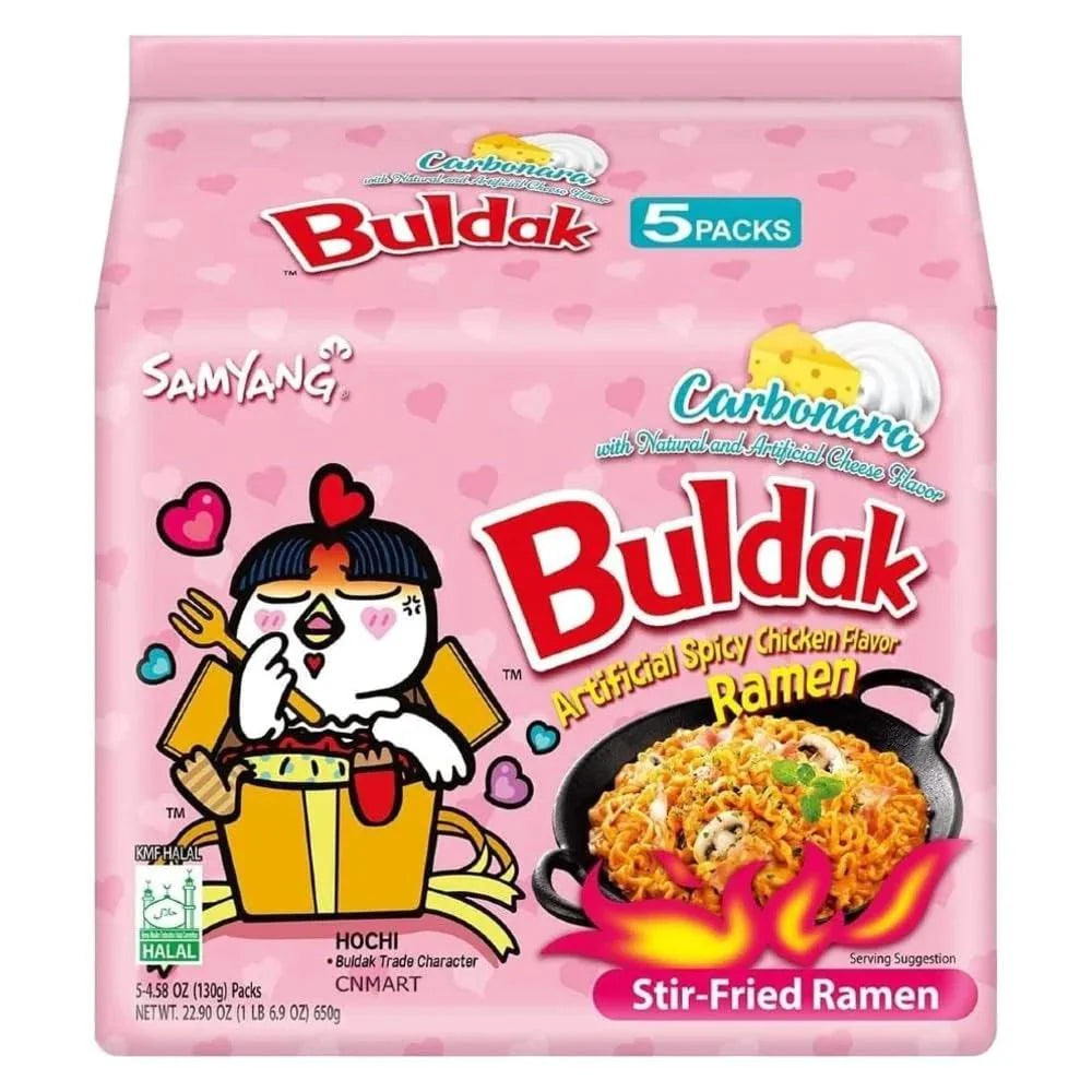 Samyang Buldak Hot Chicken Carbonara Ramen Noodles (130g) (5 Pack) 🇰🇷*